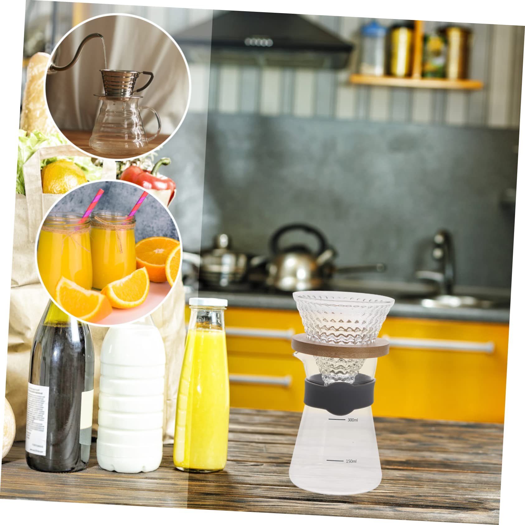 Cabilock 2 Juegos Recipiente Filtro cónico Filtro café cónico Portafiltro para Tazas Vasos y ollas pequeñas Accesorios y Filtro Espesar Taza Filtro Papel Filtro tazón Filtro