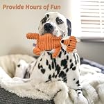 5-Pack Squeaky Dog Toys, Tough Stuffed Plush Dog Toys Bundle Soft Dog Chew Toys for All Breed Size Aggressive Chewers, Cuddly Animals for Puppy Small Medium Large Dogs Boredom Buster