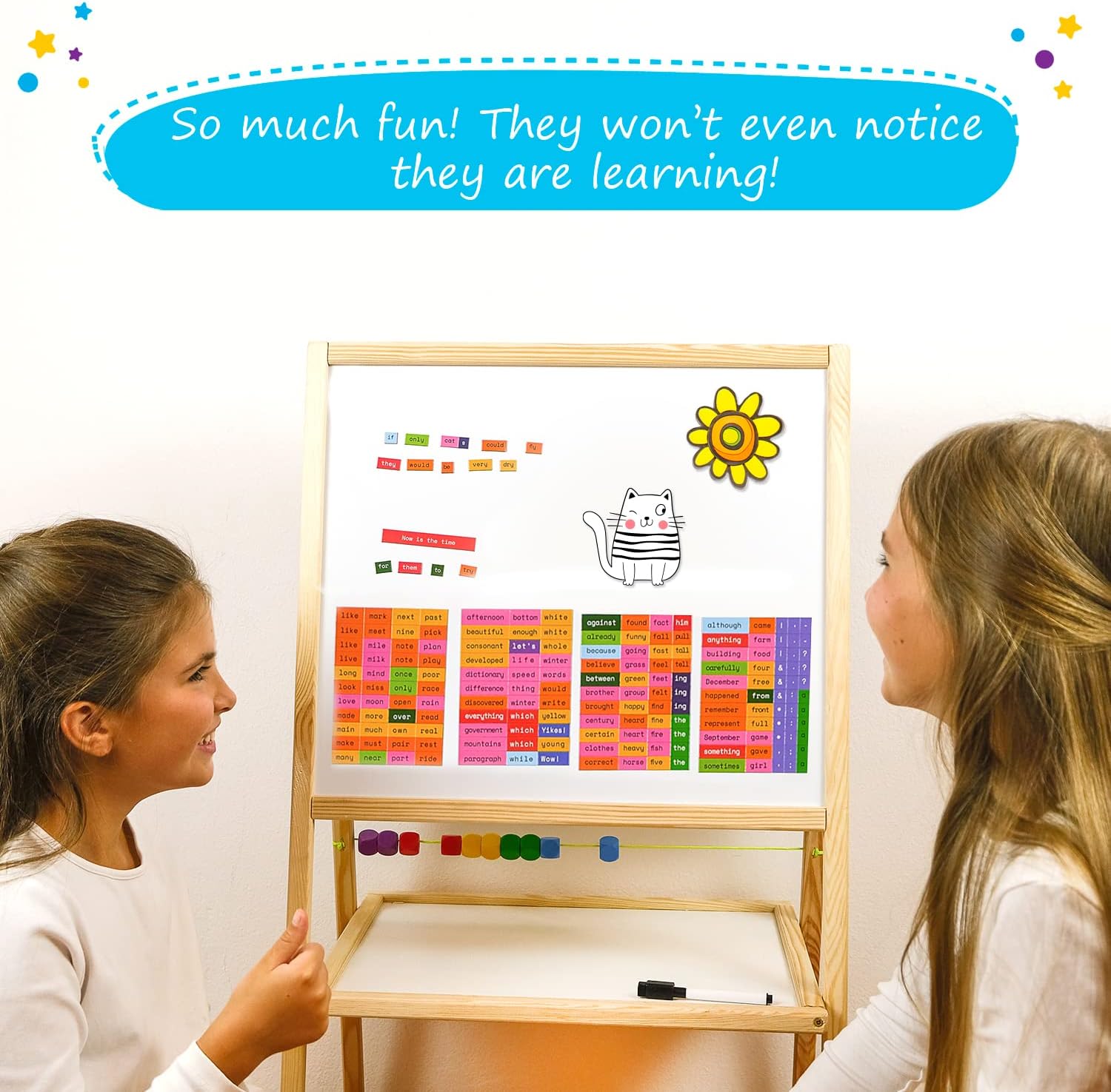 1047 PCS Poetry Magnets for Kids - Magnetic Sight Words, Refrigerator Fridge Magnets for Kids, Word Magnet for Fridge, Sentence Building, Sentence Magnet to Write Poems, Stories - Simply Magic - Image 6