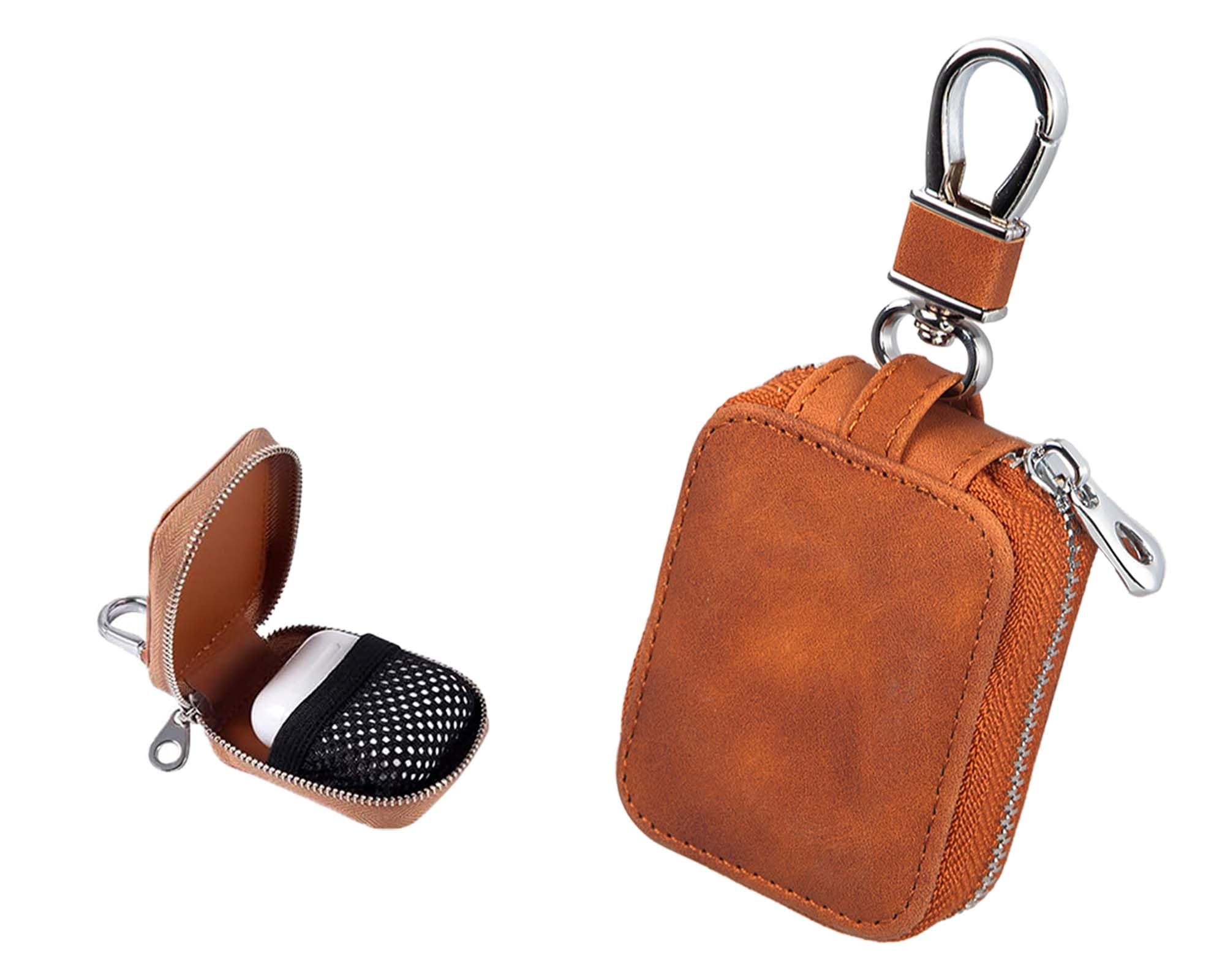 Funda de almacenamiento para auriculares compatible con Airpods 1/2/3/Pro, funda de transporte para auriculares inalámbricos, pequeña bolsa de piel sintética a prueba de golpes, funda universal de