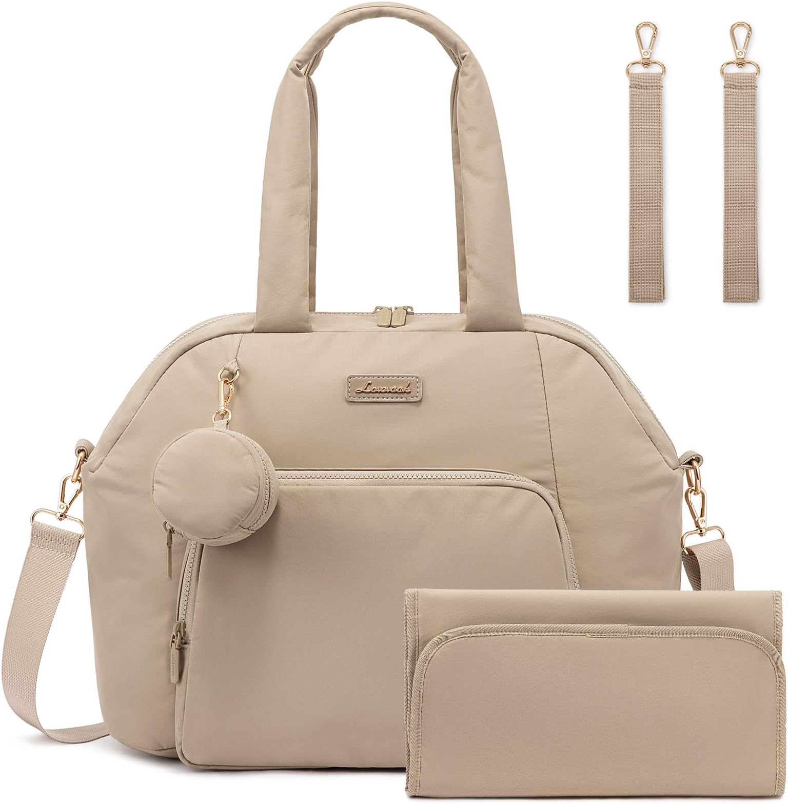 LOVEVOOK Diaper Bag Tote Puffer Baby Diaper Bag, Large Capacity Travel Diaper Tote with Changing Pad, Hospital Gym Bag