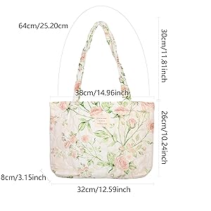Amazon.com: Floral Quilted Cotton Shoulder Bag for Women
