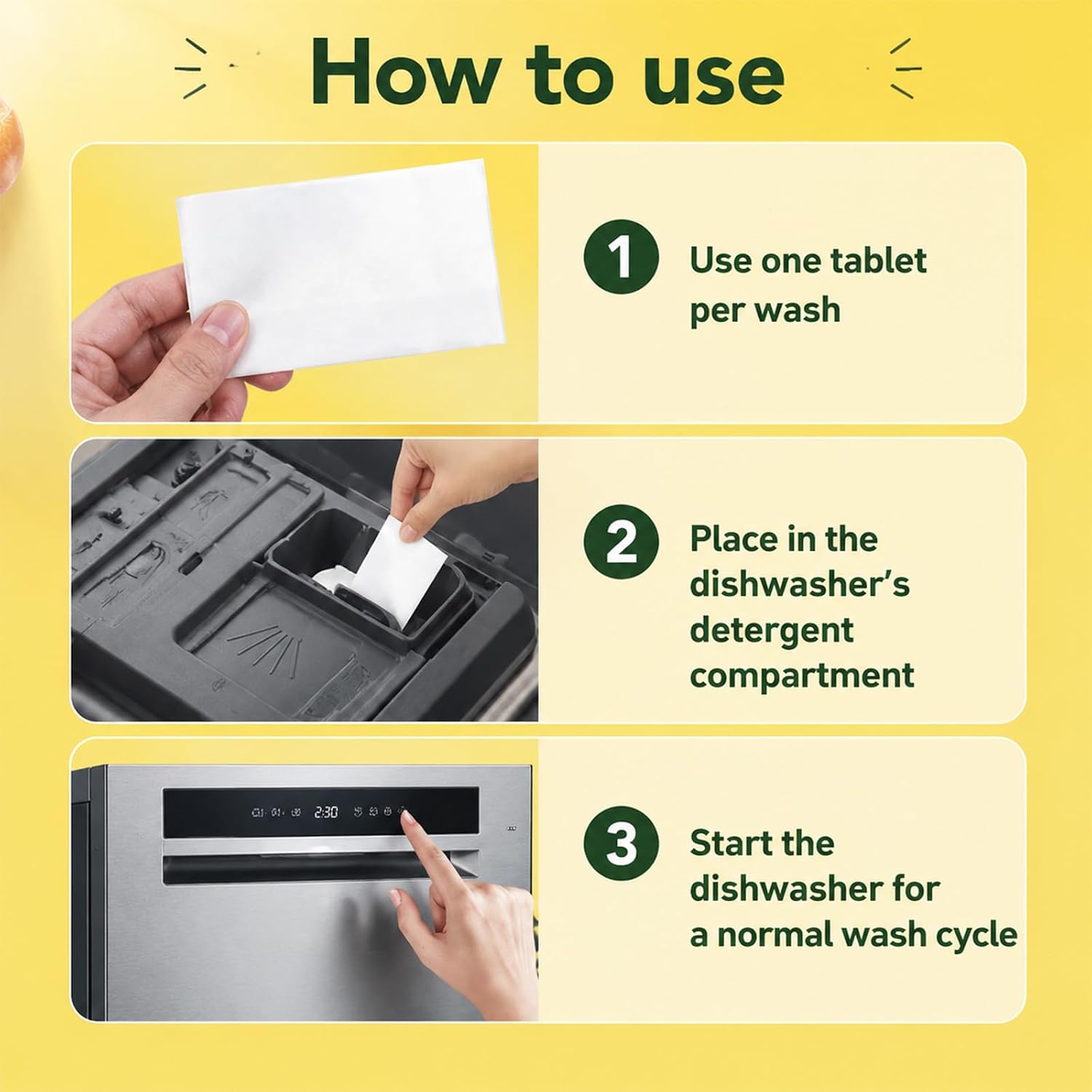 Dishwasher Sheets Pack of 120 Dishwasher Sheets Dishwasher Liquid Strips Deep Cleaner Powerful Dishwasher Tablets Lemon
