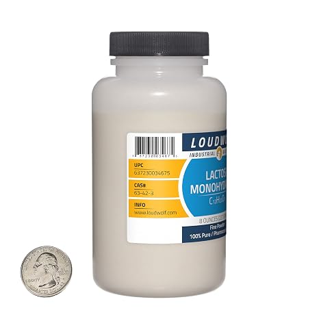 Lactose Monohydrate / 1 Pound / 2 Bottles / 100% Pure Pharmaceutical Grade/Fine Powder
