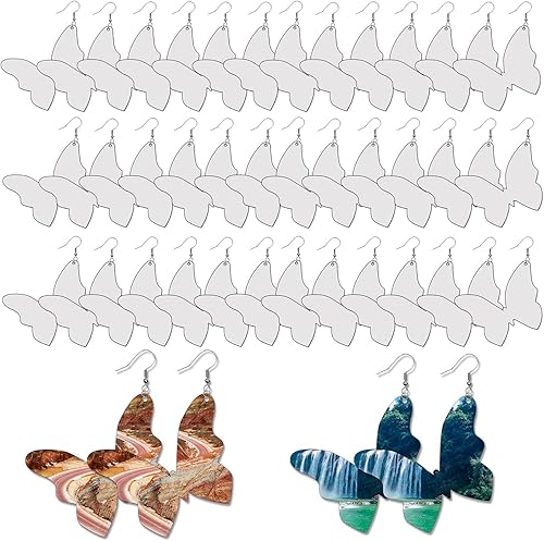 48 piezas de aretes de sublimación en blanco a granel MDF animales impresión doble cara Halloween Navidad sublimación aretes en blanco con ganchos