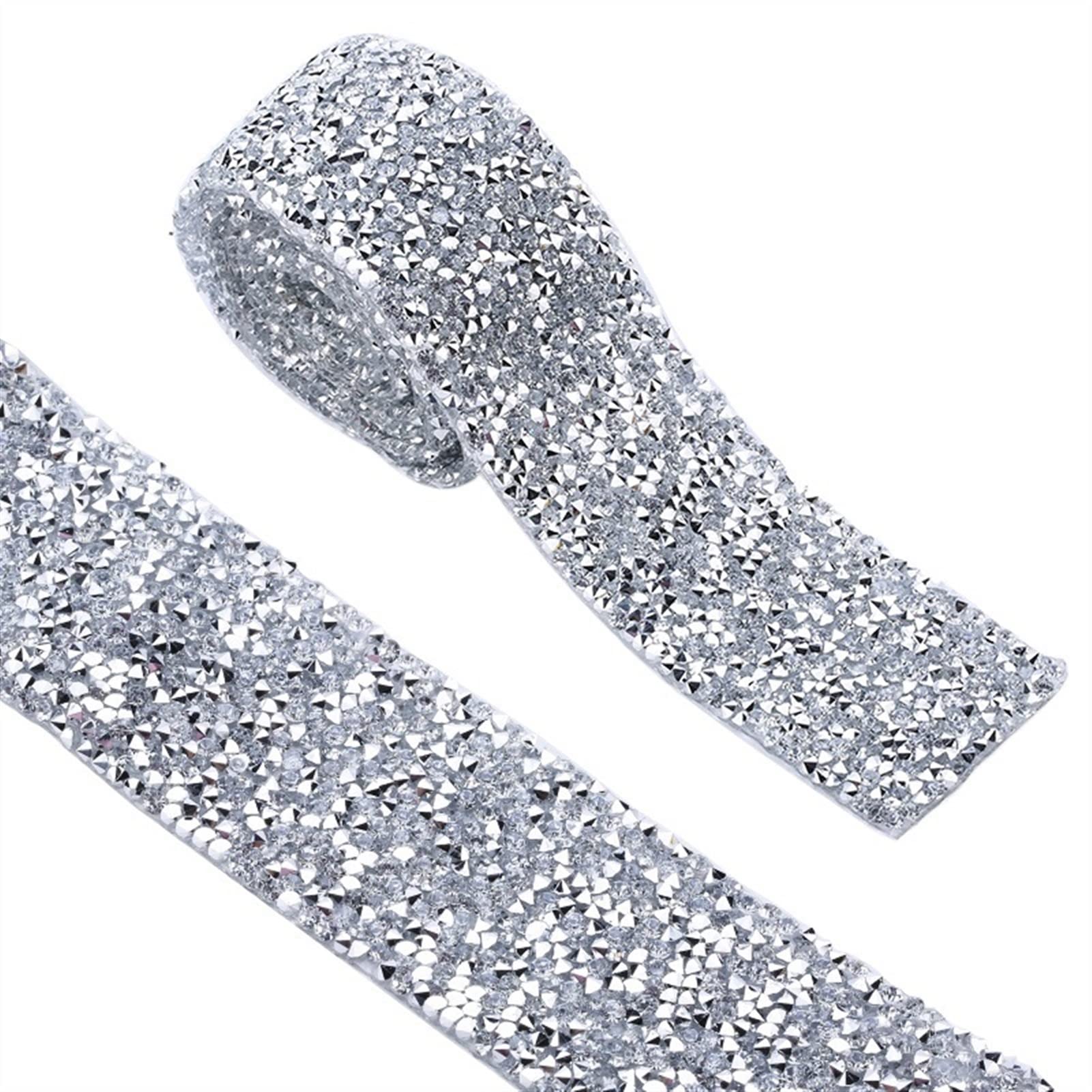 ACiyD Mehrzweck-1-Yard-Nähborte mit Kristallmotiv, Strassband-Applikatorband mit Strasssteinen zum Aufbügeln von Applikationen zum Basteln von Geschenkverpackungen (Color : 1cm-Gold) (4cm)