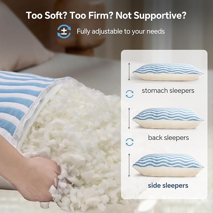 Set 2 Almohadas Espuma Viscoelástica Queen Ajustable Refrescante miniatura 7