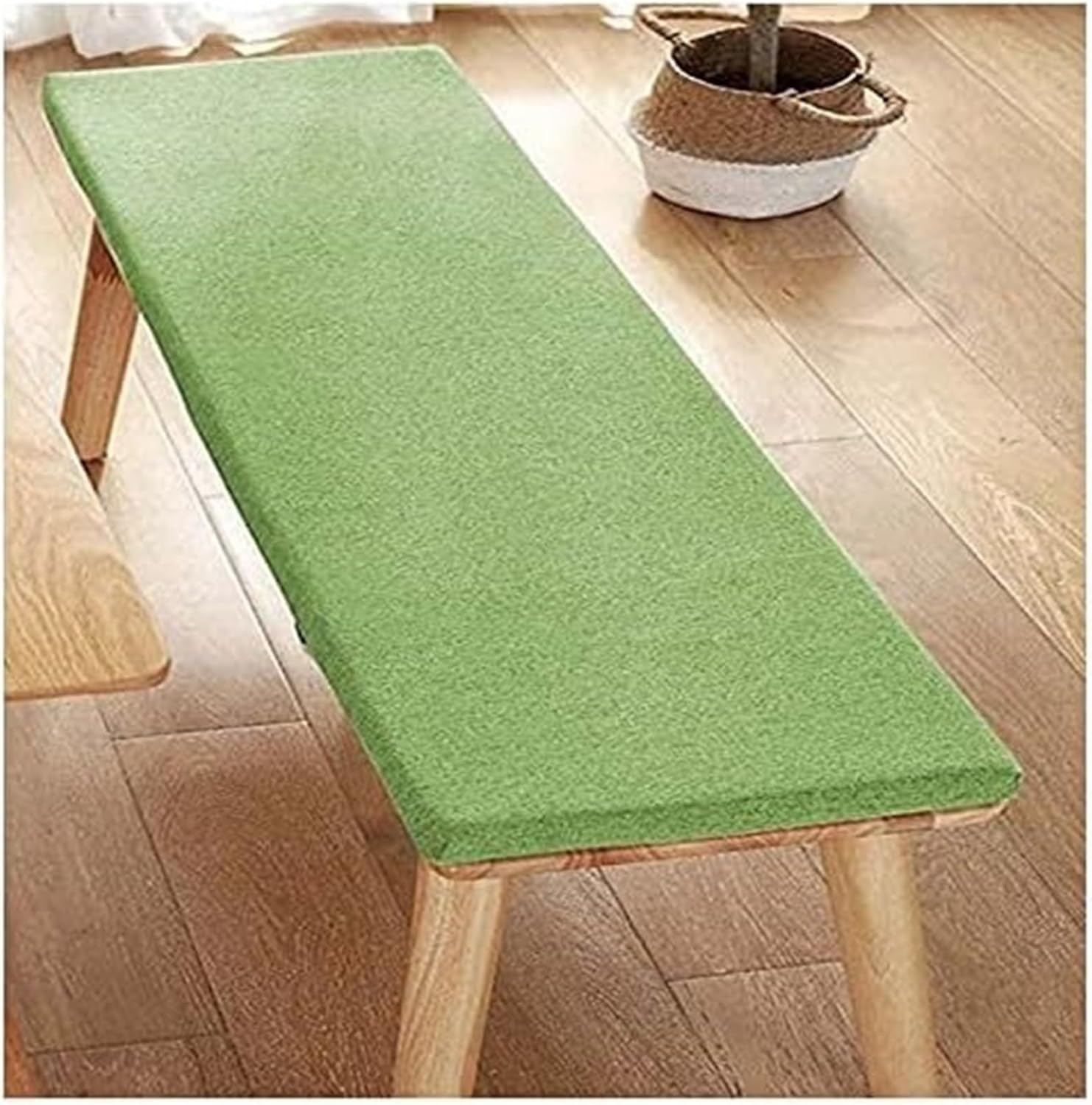 Housse de banc en lin vert gazon 150x50x5cm pour intérieur et terrasse