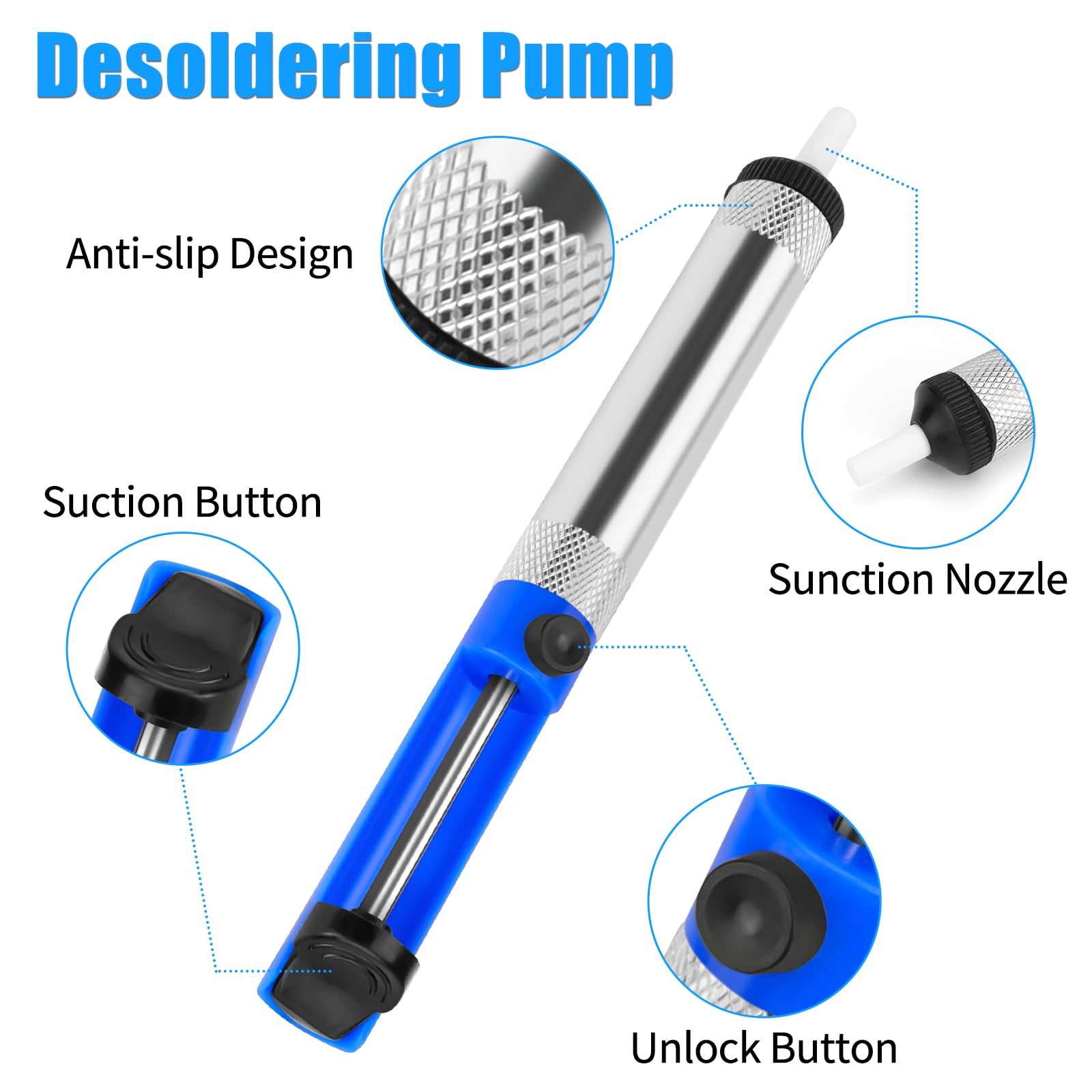 Mini Solder Iron 60w Kit, Desoldering Pump, Soldering Wire Reel Soldering Paste Stand Cutter