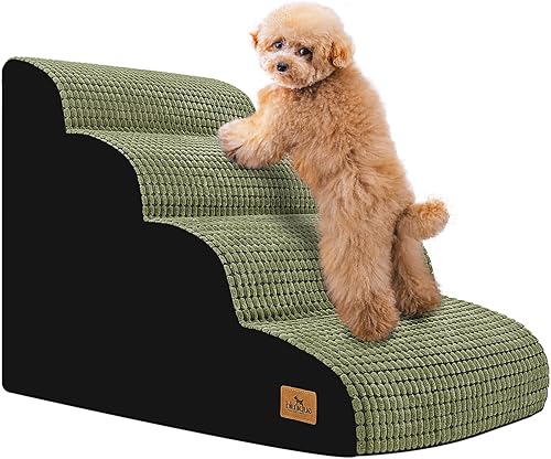 Miniatura 8 de blunique Escaleras para perros para cama alta, rampas de 3 escalones para perros pequeños, escaleras para perros a la cama, escaleras para mascotas