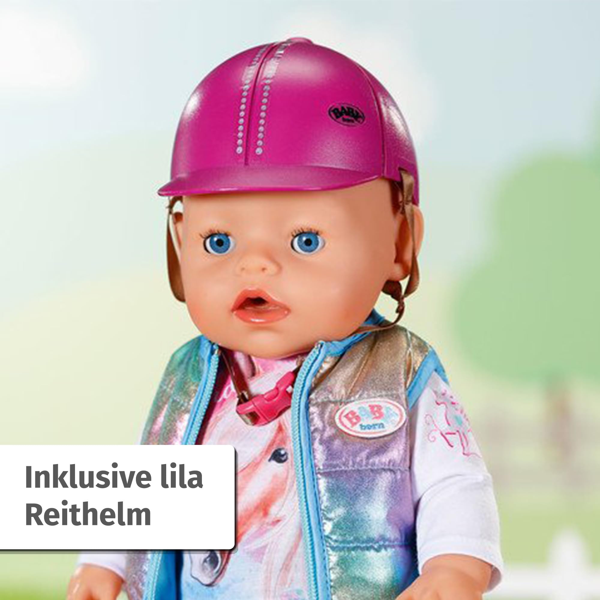 BABY born Deluxe Reiter-Outfit mit Hose, Stiefeln und Helm für 43 cm Puppen, 836194 Zapf Creation