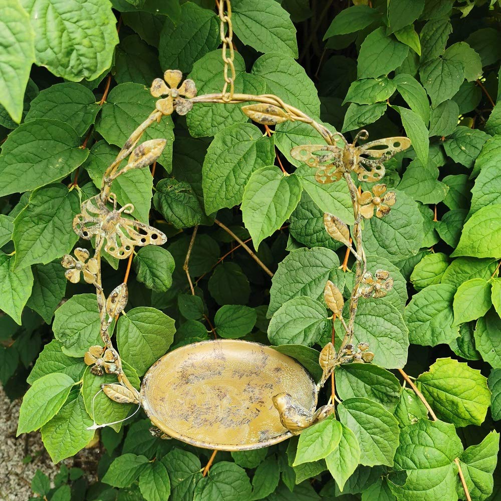 Ascalon Hanging Butterfly and Flowers Bird Feeder Dish
