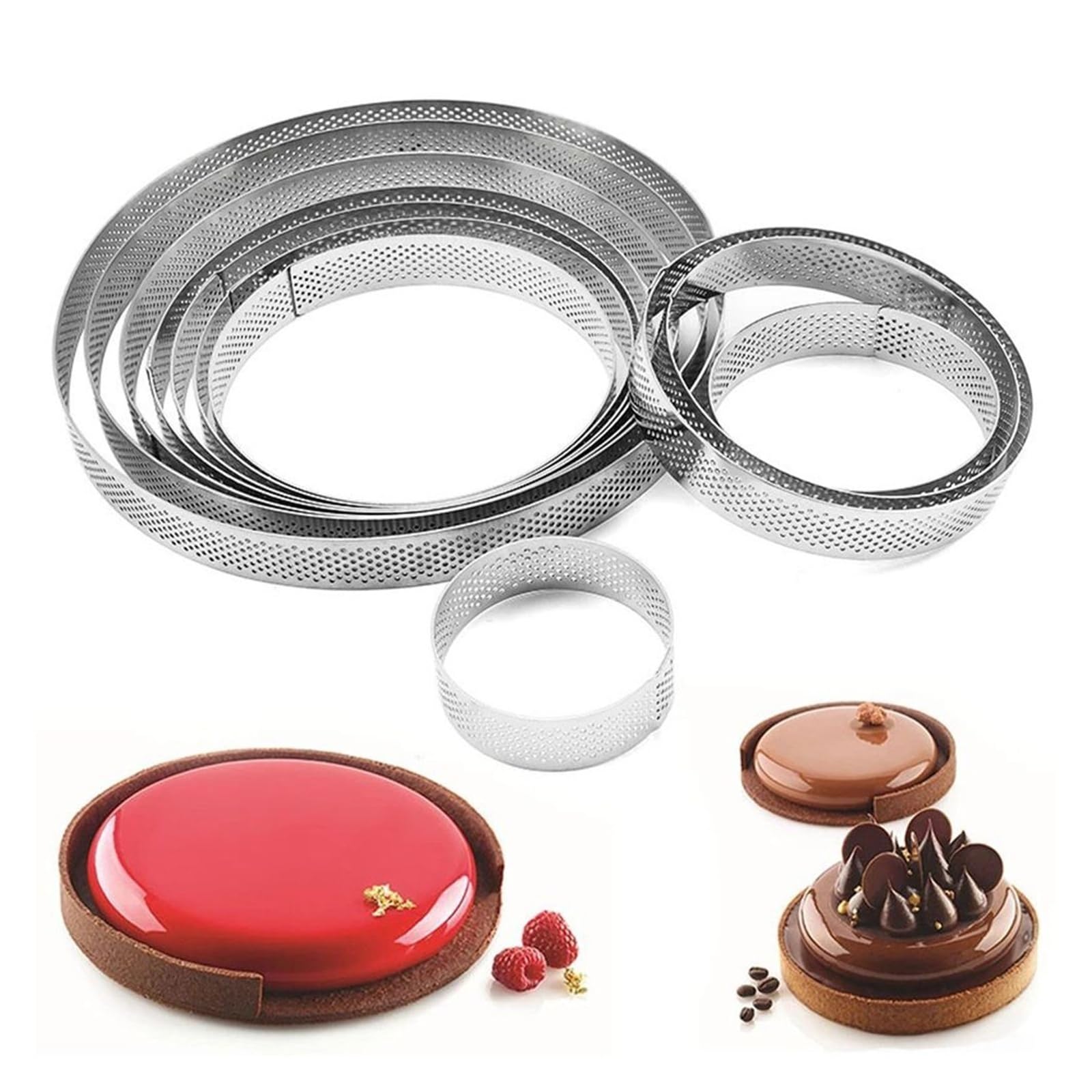 Stampo for crostata con anello for crostata in acciaio inossidabile perforato fai-da-te(15cm)
