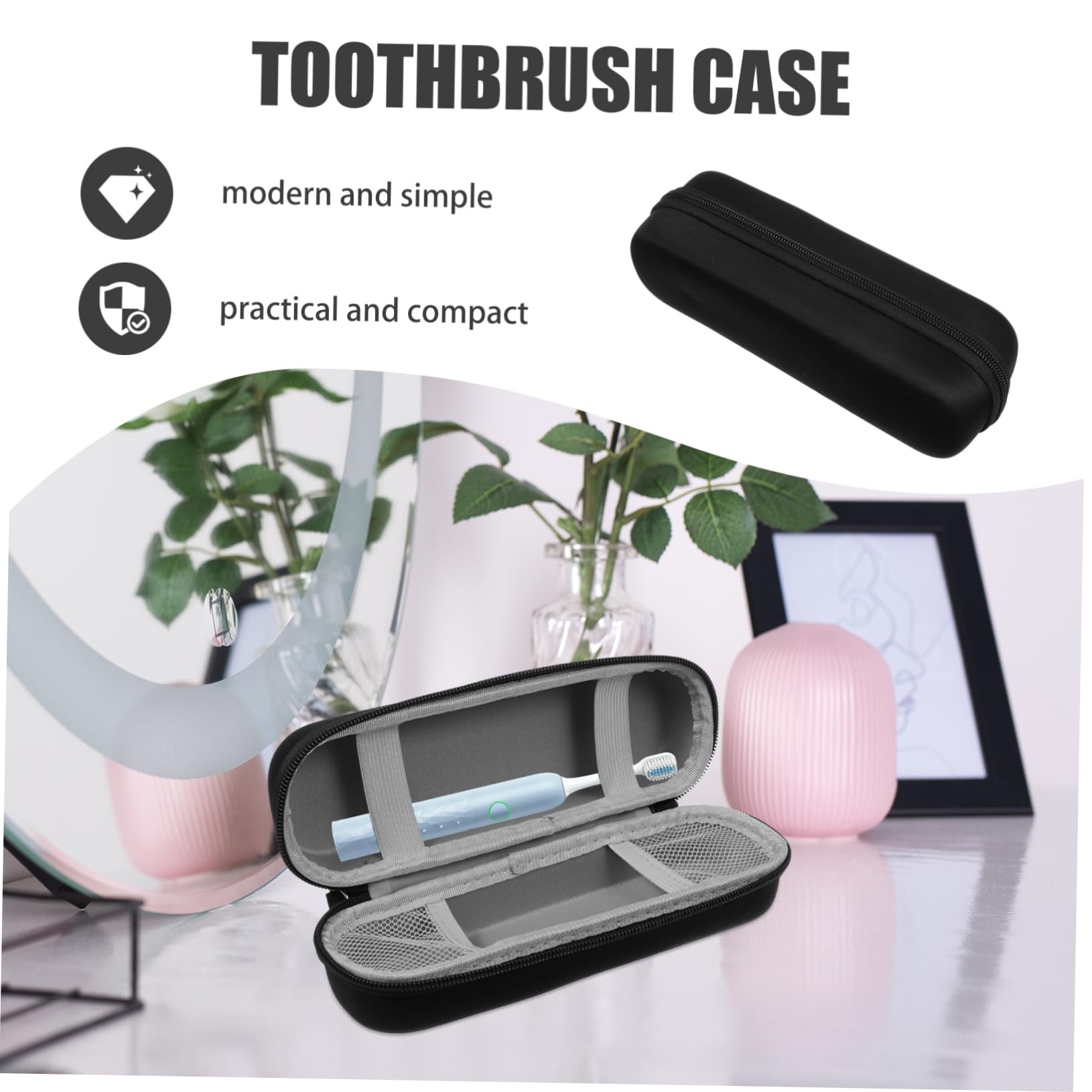 BESTYASH 5 Piezas Porta cepillos de portavoz de Poseedor Bolsa de Viaje para cepillos de Funda Protectora para Cepillo de eléctrico Eva Negro