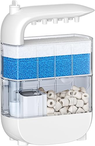 Pawfly Filtro de tanque de tortuga de 106 GPH de 5 W, filtro de tortuga de bajo nivel de agua para tanques de 5 a 30 galones, filtro interno