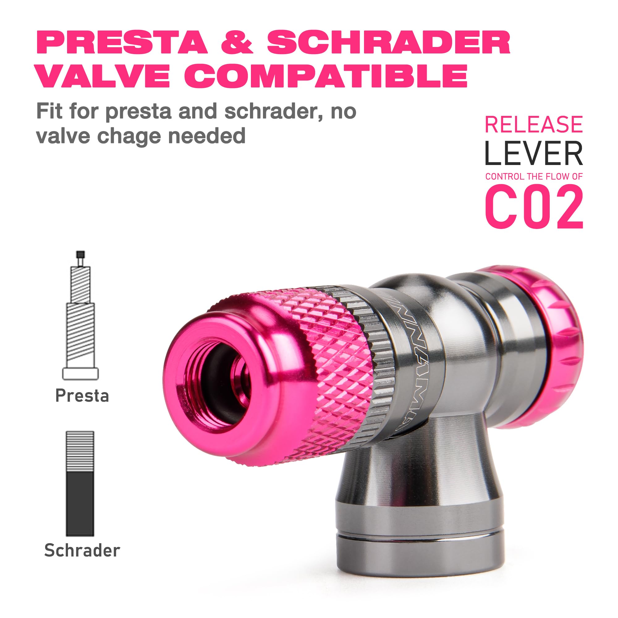 CO2 Fietspomp Set - CO2-Inflator met 16g/25g CO2‑patronen - Compatibel