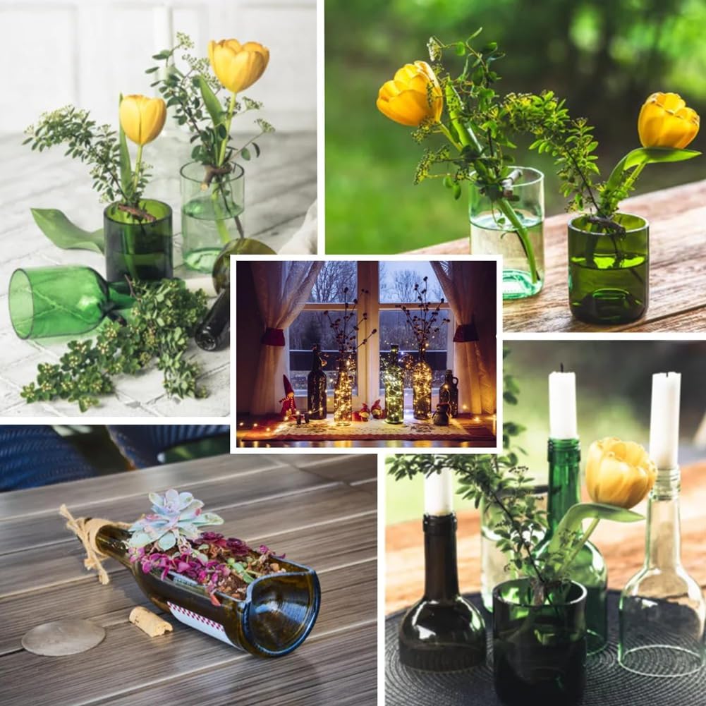 Glasflaschenschneider-Set, DIY-Präzisions-Glasschneider für Quadratische, Runde und Unregelmäßige Flaschen, Glasschneidewerkzeug-Set