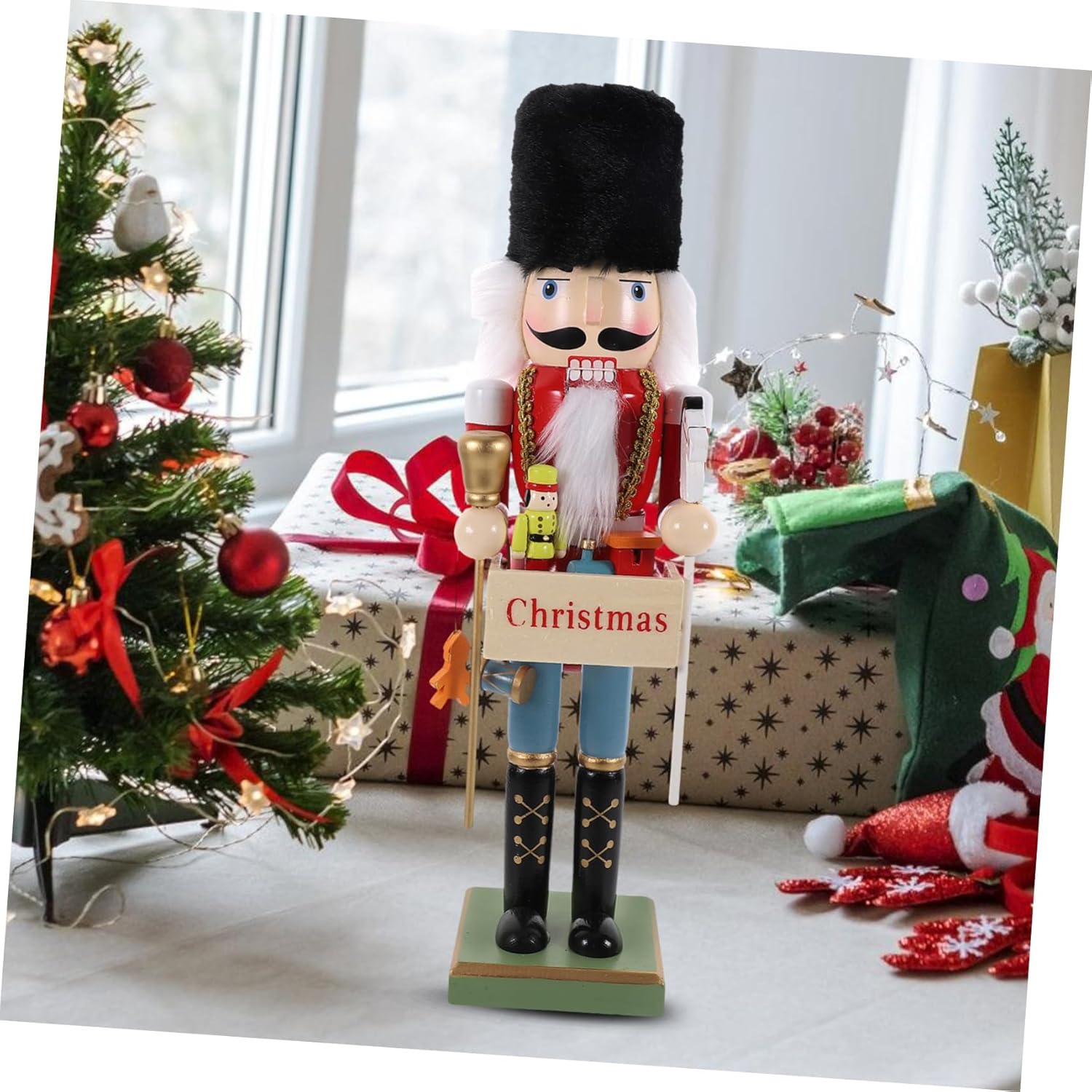 Ciieeo Christmas Nutcracker Figure Decorative Soldier Ornament for Holiday Tabletop and Shelf Charming Xmas Decor for Home Hotel Restaurant Shop Celebration