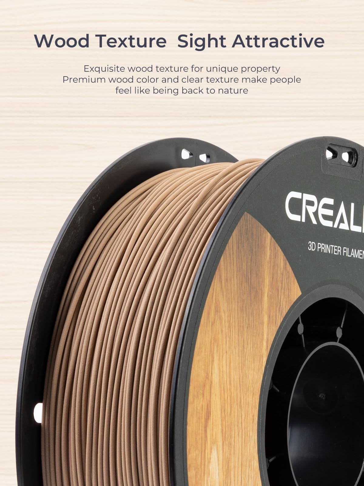 Creality PLA Filamento a Stampante 3D Printer Silk Shiny PLA Filament 1.75mm +/-0.02mm, 3D Printing Filament 1KG/2.2lb (Legno)