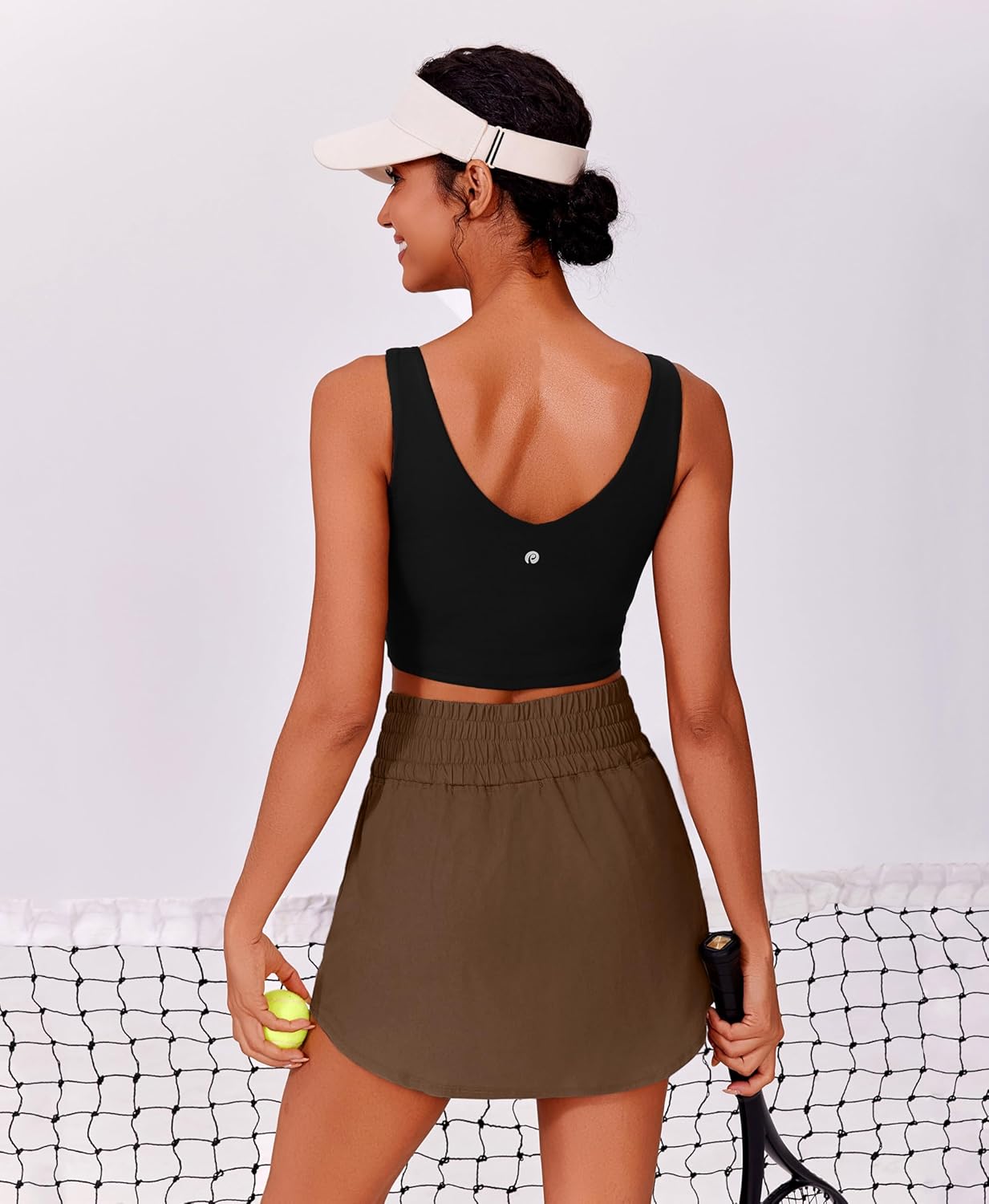 PINSPARK Golf Skirts for Women High Elastic Waisted Athletic Skort 2 Pockets Curved Hem Tennis Skirt for Pickleball Workout - Image 3