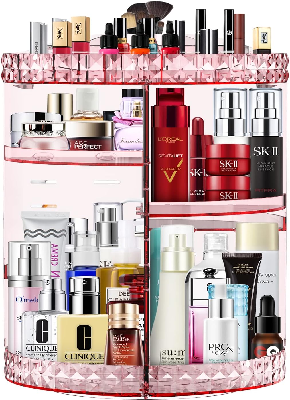 360 Rotating Makeup Organizer Large Capacity Cosmetics Organizer Beauty