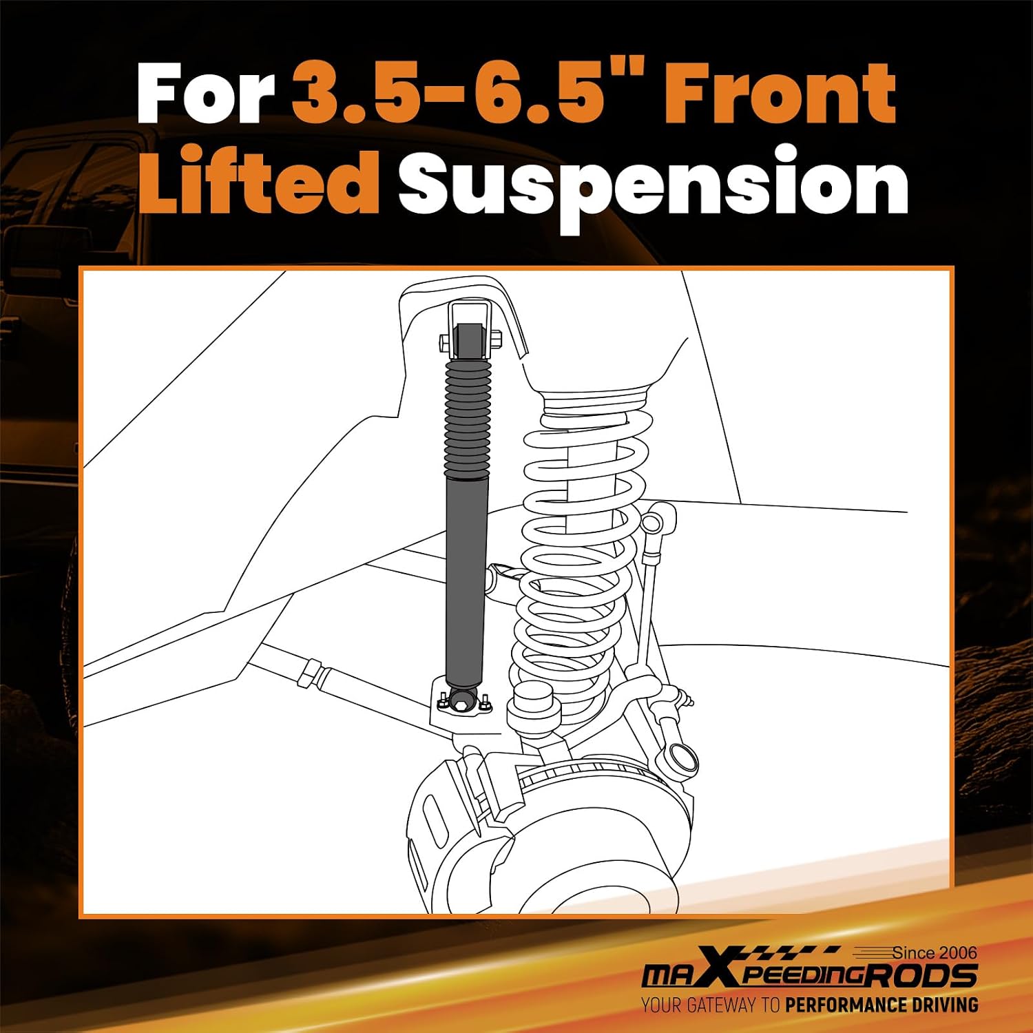 maXpeedingrods 3.5-6.5" Front Shocks for Chevy Silverado/GMC Sierra 1500 1999-2007, for Avalanche/Suburban/Tahoe 1500/GMC Yukon/Cadillac Escalade 2000-2006, G1 Upgraded Version