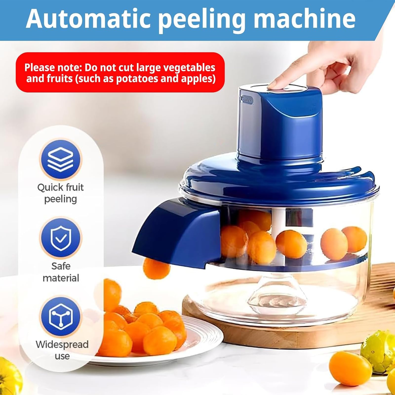 Pelapatate Elettrico per UVA, pelapatate Automatico per Frutta e Aglio