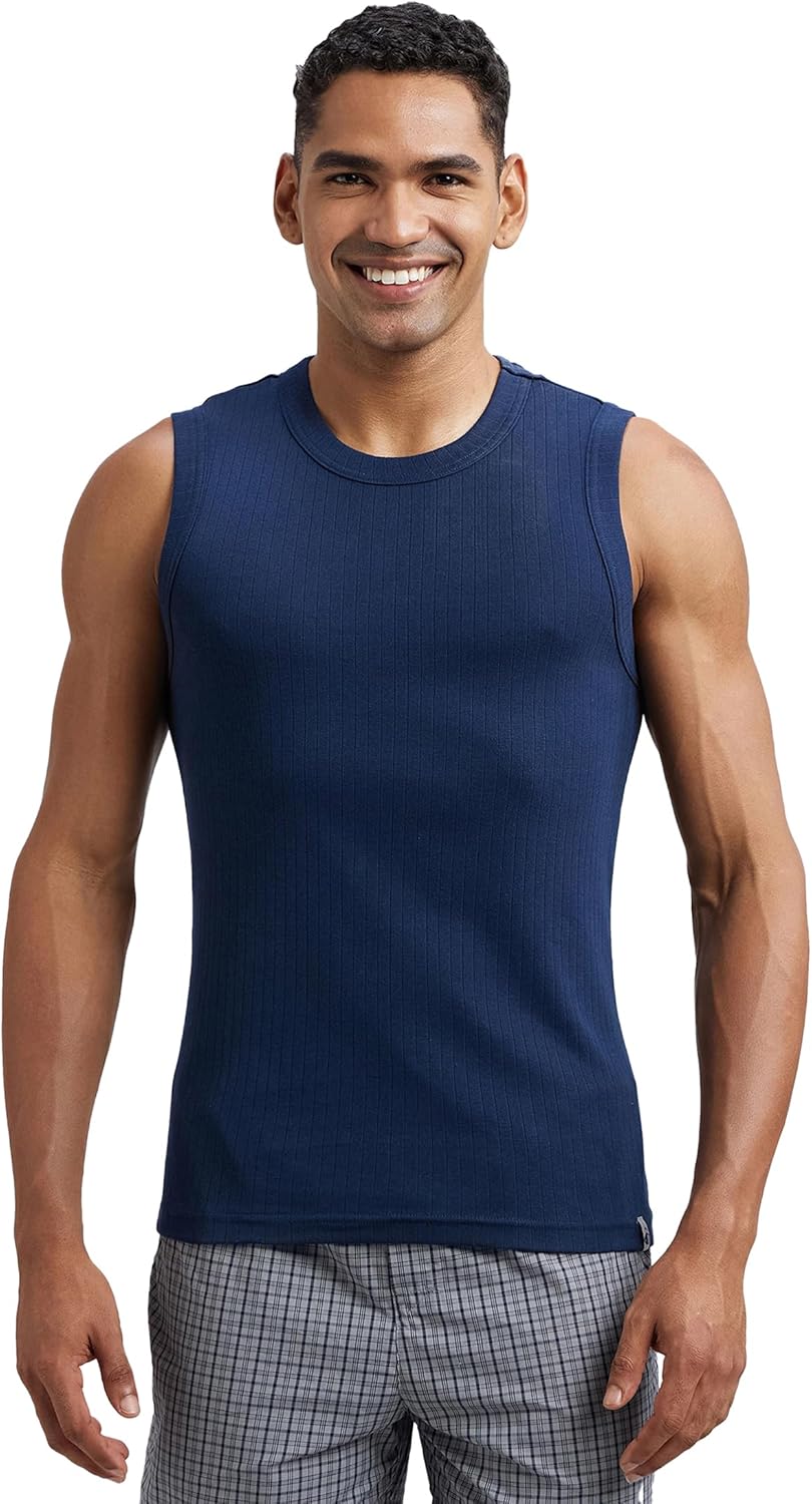 JOCKEY Round Neck Fashion Vest For Men Navy S