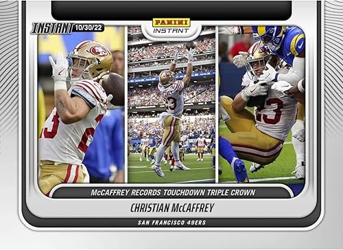 2022 Panini Instant Christian McCaffrey 88- McCaffrey Records Touchdown Triple Crown -103022 -Football Trading Card- San Francisco 49ers- Print Run