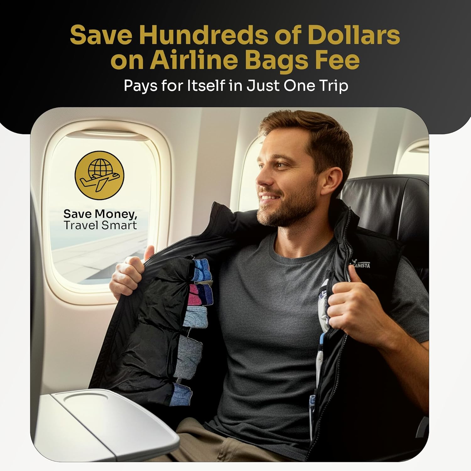 Smart Travel Vest for Men & Women with 12 Hidden Pockets | Avoid Carry-on Fees | Holds 4 Days of Clothes - Image 2