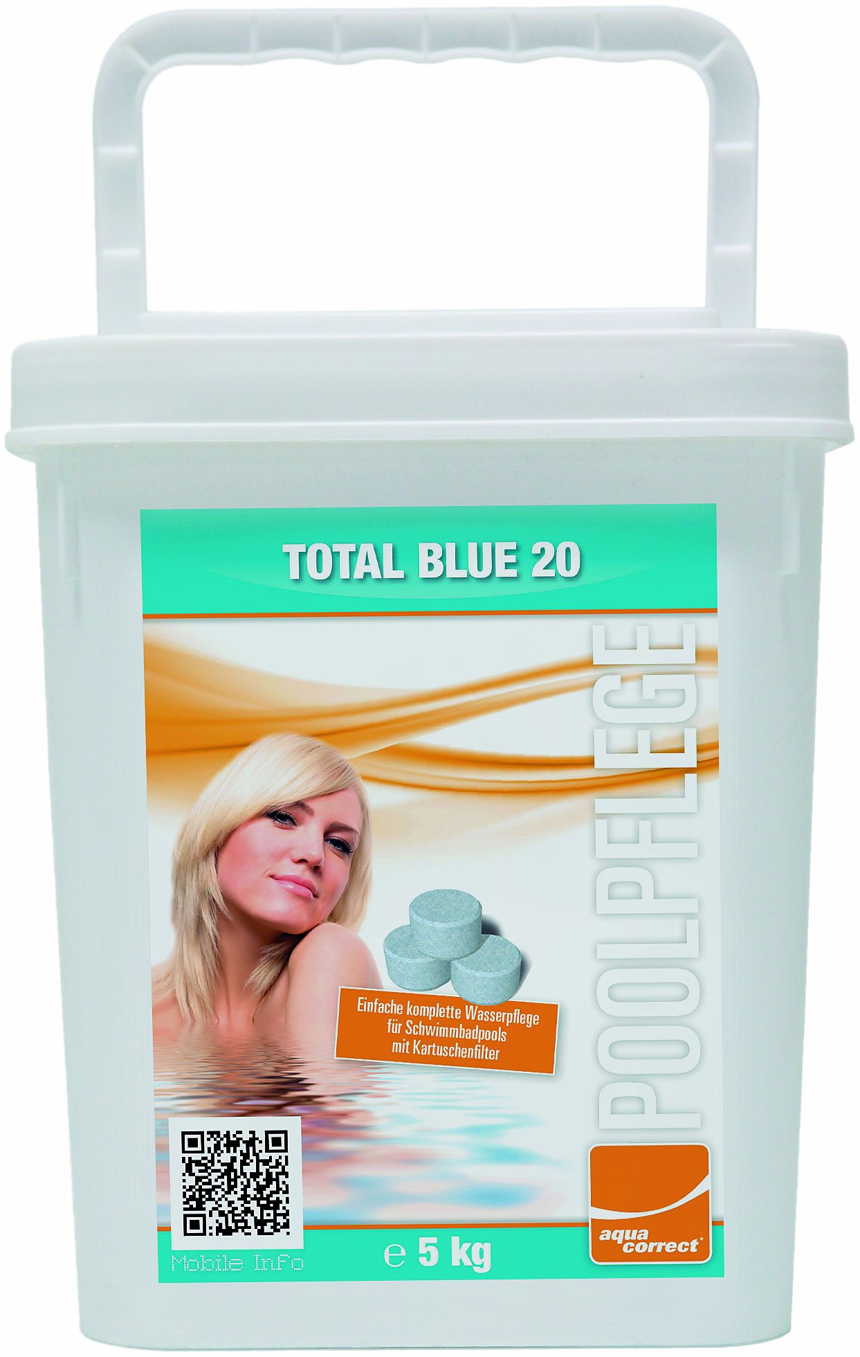 Steinbach 00-70325 Total Blue 20 g, 5 kg, Aquacorrect, Chlor, Algezid, pH-Stabilisierung
