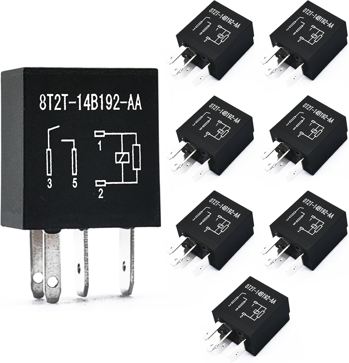 8T2T14B192Aa 8T2T-14B192-Aa 8 Pcs 4 Pin Multi Purpose Relay Compatible with Ford F150 F250 F-350 F-450 F-550 F150 F250 F350 F450 F550 Super Duty Fusion Expedition