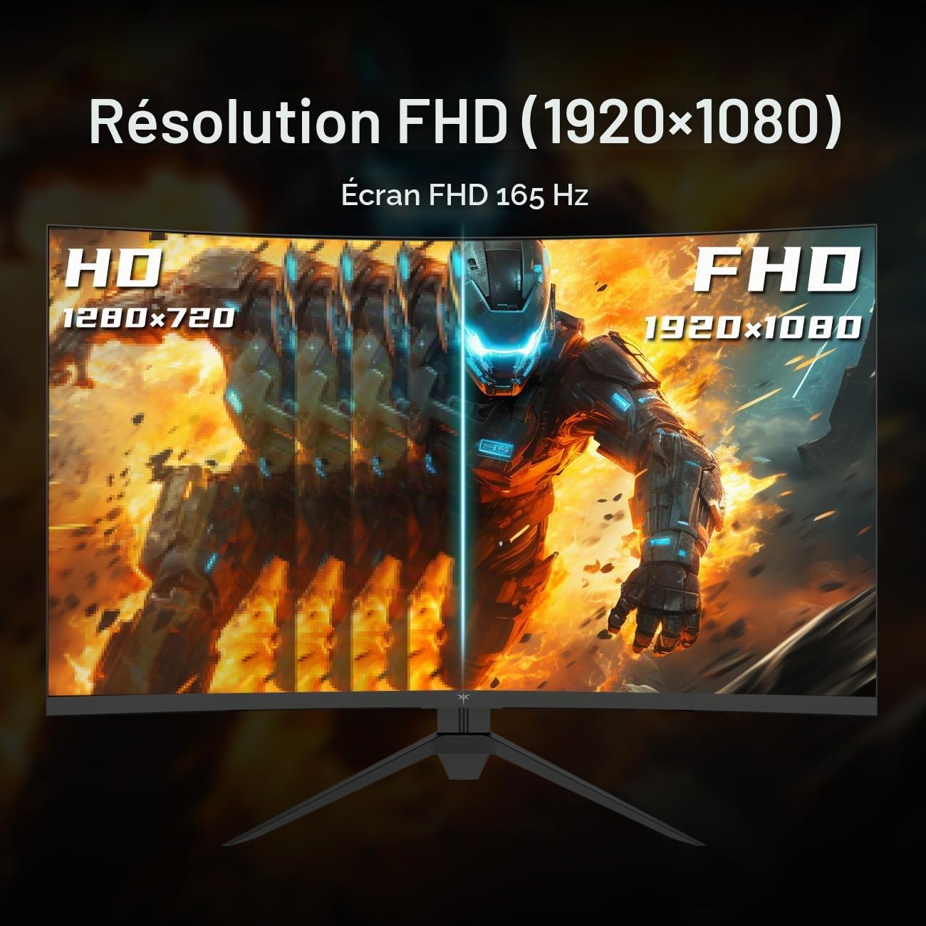 KTC H32S17C Moniteur de Jeu incurvé de 32", FHD 1080p 165 Hz, 1500R, 122% sRGB avec HDR, FreeSync Premium, HDMI 2.0 x 2, DisplayPort 1.4, Compatible VESA, Inclinaison réglable, Soin des Yeux, H32S17C