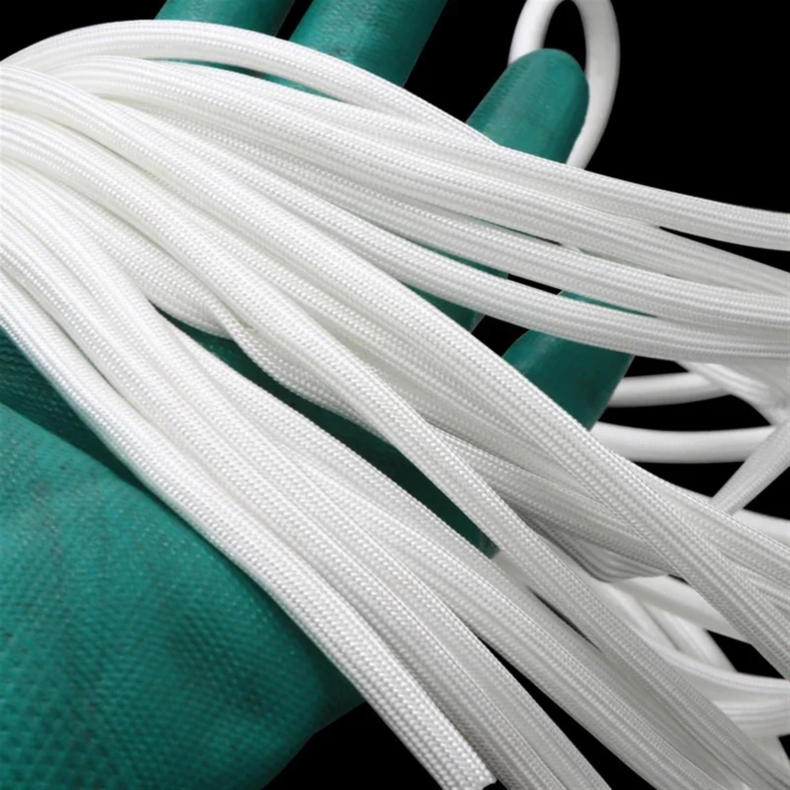Funda Cables Electricos Manguito de Fibra Vidrio Trenzado 1/2/5/10 m con diámetro Interior 1 mm a 40, for Alta Temperatura, 600 °C, for Cables químicos(Black,Dia 40mm,10 Meters)