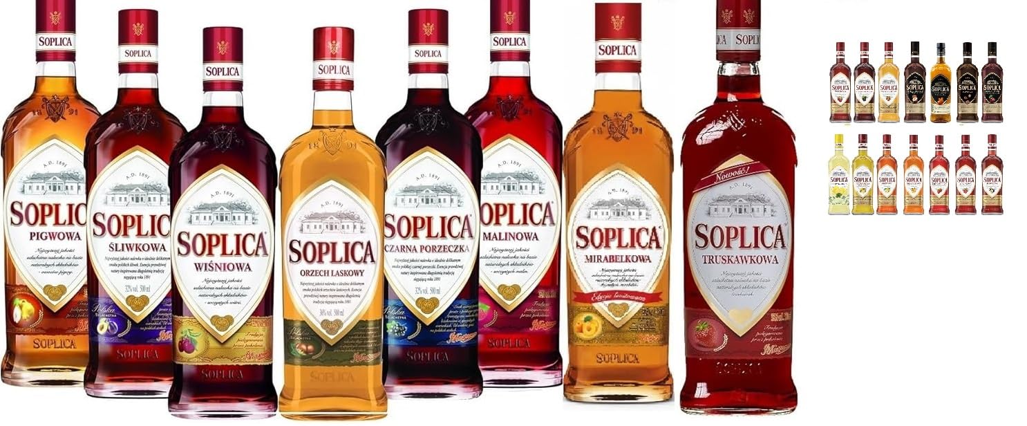 10 Flaschen Soplica Mix 26% vol. Alk. a 0,5L (8 Standartsorten + 2 limitierte Flaschen je nach Bestand) extra + Space Riegel von Onlineshop Bormann
