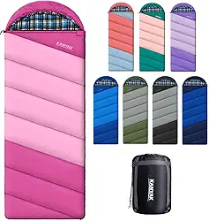 Saco de dormir com forro de flanela de algodão para adultos, adolescentes, crianças, clima frio e quente, 3 estações, equipamento essencial de acampamento compacto leve, caminhadas, atividades ao ar