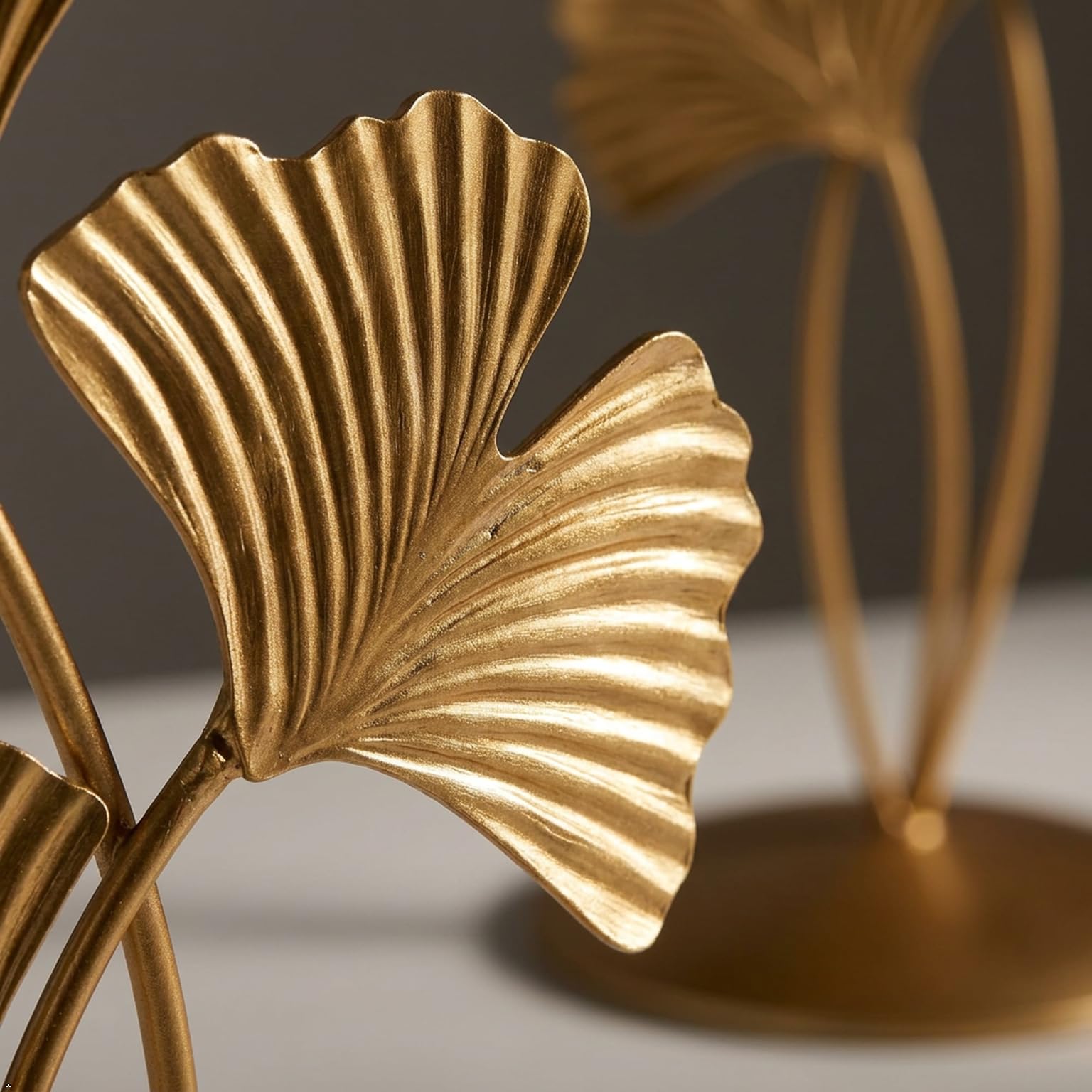 Gold Ginkgo Leaf Table Decor - Set of 2 -4