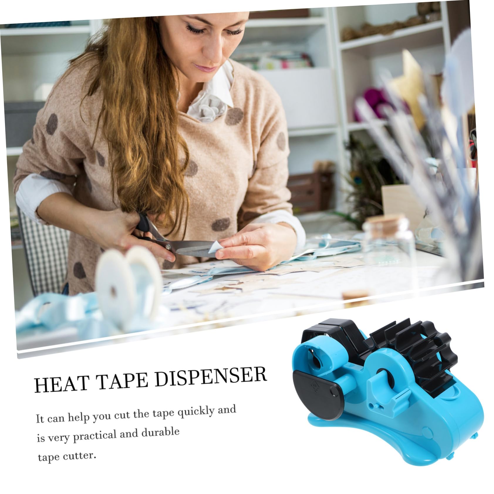Veemoon Dispenser Facile da Usare Leggero e in Abs Multiuso Nastro Adesivo per Supporto Elegante per Taglio Nastro per Scuola e Scrapbooking