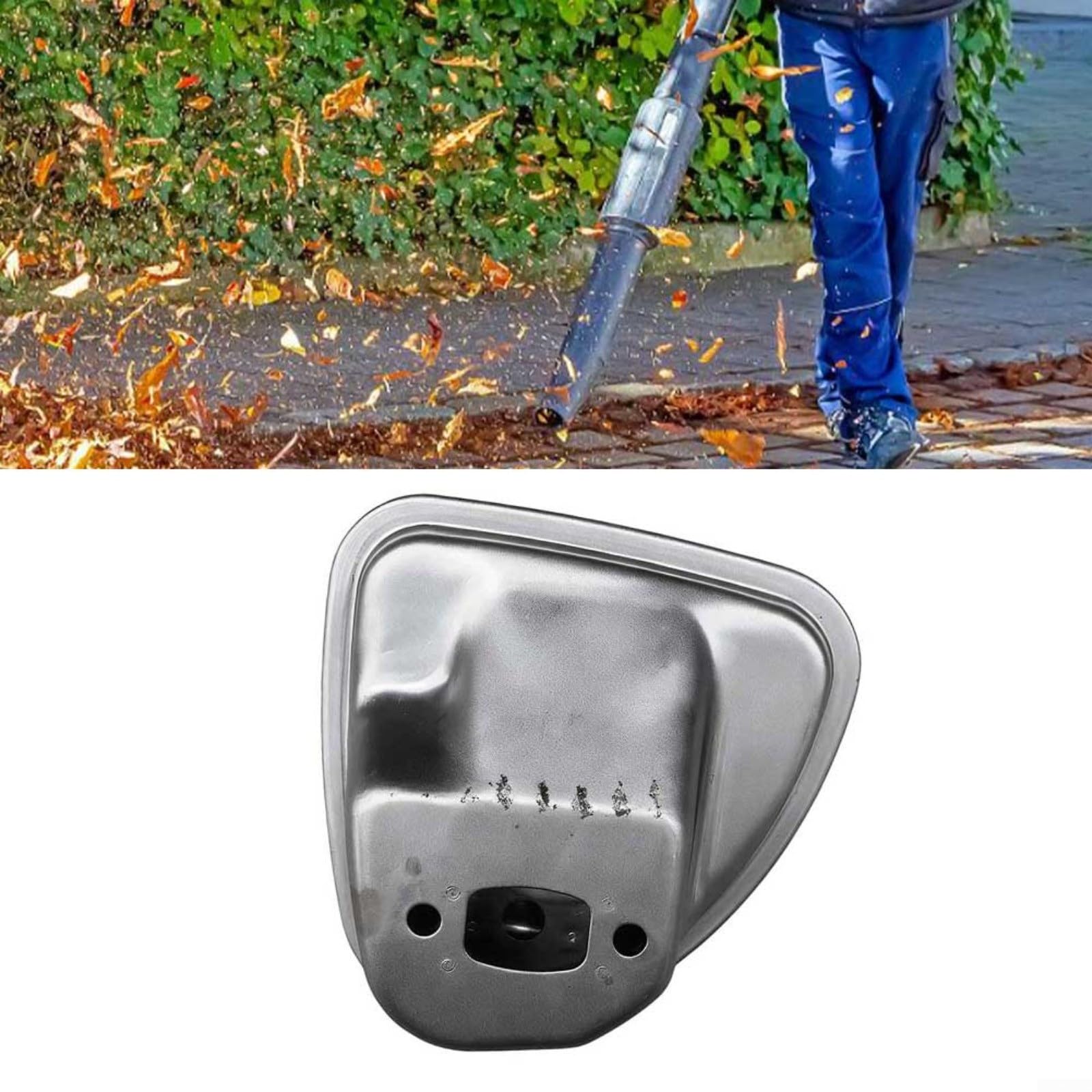FUBESK BG56 SH56 - Repuesto de silenciador de soplador, parte de silenciador de metal 4241 140 0614, accesorio de reducción de ruido para soplador de hojas y para aspiradora, diseño resistente