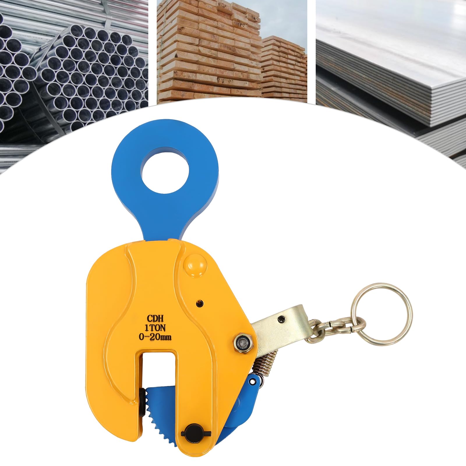 Elevador de placa de 1 tonelada, pinza de chapa vertical, abrazadera de chapa de 0 – 20 mm, abrazadera de elevación de chapa para levantar y transportar placas de acero pesadas y chapas