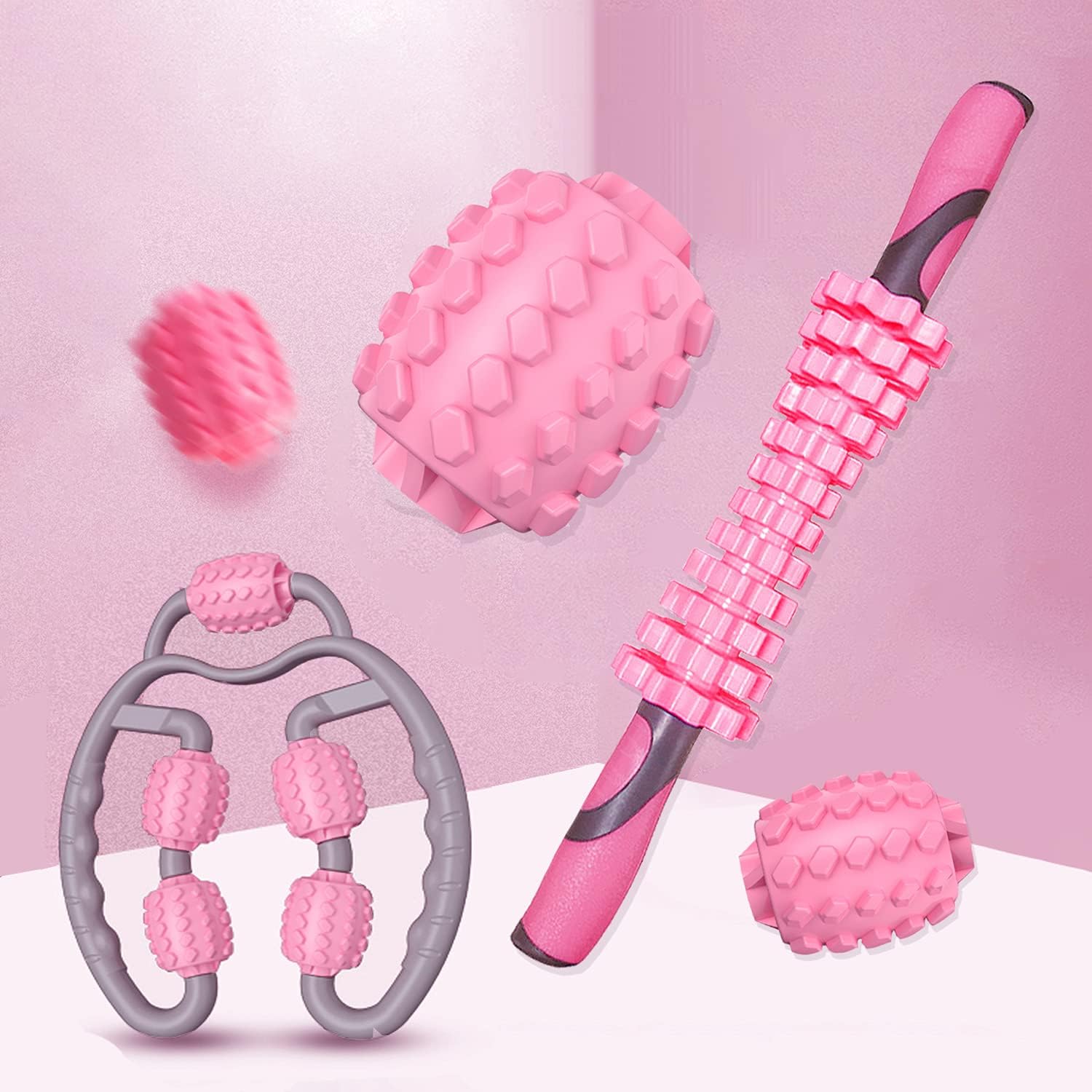 Foam Roller Set Release Muscle Roller Stick,Trigger Point Massage Stick for Calves,Thigh,Arm,Deep Tissue,Massage Tool for Relieve Muscle Soreness Stiffness&Tight Muscles After Workout Exercise