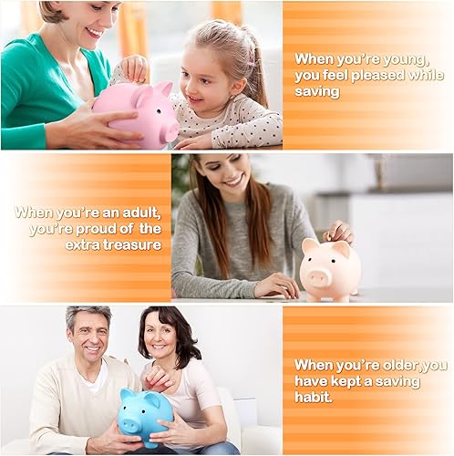 Miniatura 6 de Alcancía grande de plástico 4 piezas alcancía alcancía para niños y niñas caja de dinero regalos para niños cumpleaños Navidad baby shower