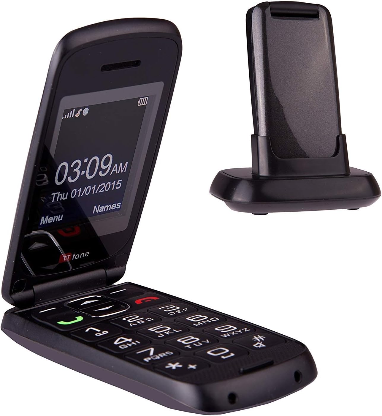 TTfone Star Big Button Simple Easy To Use Flip Mobile Phone Pay As You Go (Grey, EE PAYG)