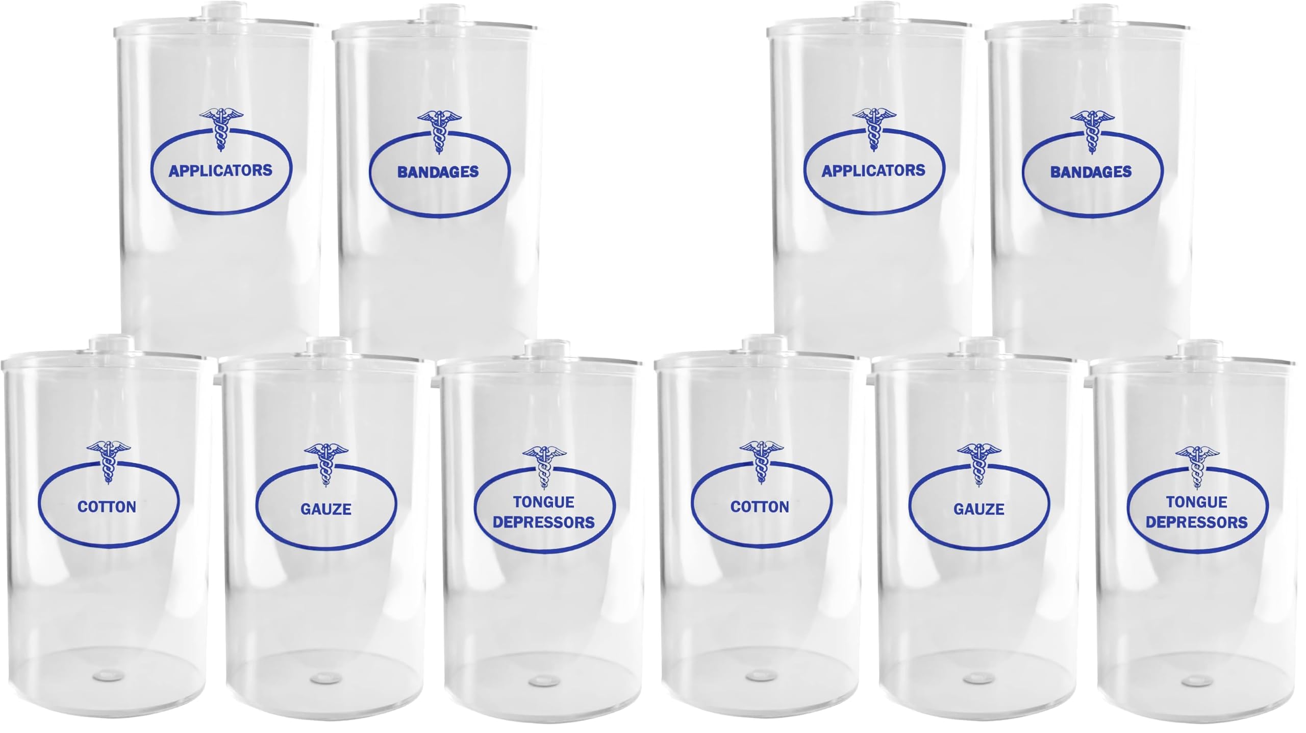 BV Medical Clear Sundry Jars, Labeled, Unbranded, Set of 5 each (Pack of 2)