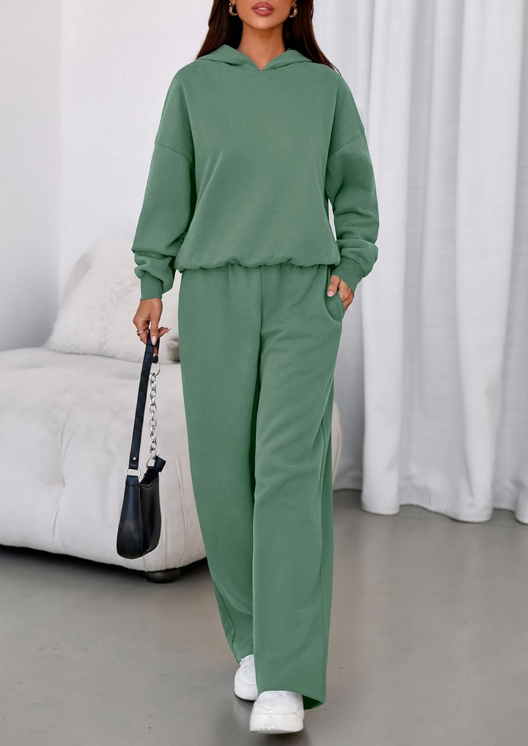 PRETTYGARDEN Womens Sweatsuits 2 Piece Set 2026 Casual Winter Long Sleeve Hoodie Loose Wide Leg Sweatpants Fall Tracksuit - Image 6