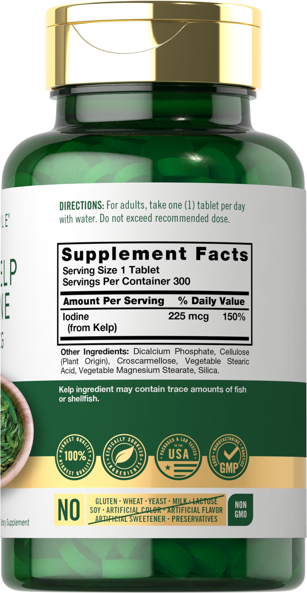 Carlyle Sea Kelp Iodine Supplement | 225mcg | 300 Tablets — Amazon image 2