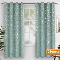 Vista 201 de BGment Room Darkening Curtains 95 Inches Long, Grommet Thermal Insulated Blackout Curtains with Wave Line and Dots Printed for Bedroom, 2 Panels