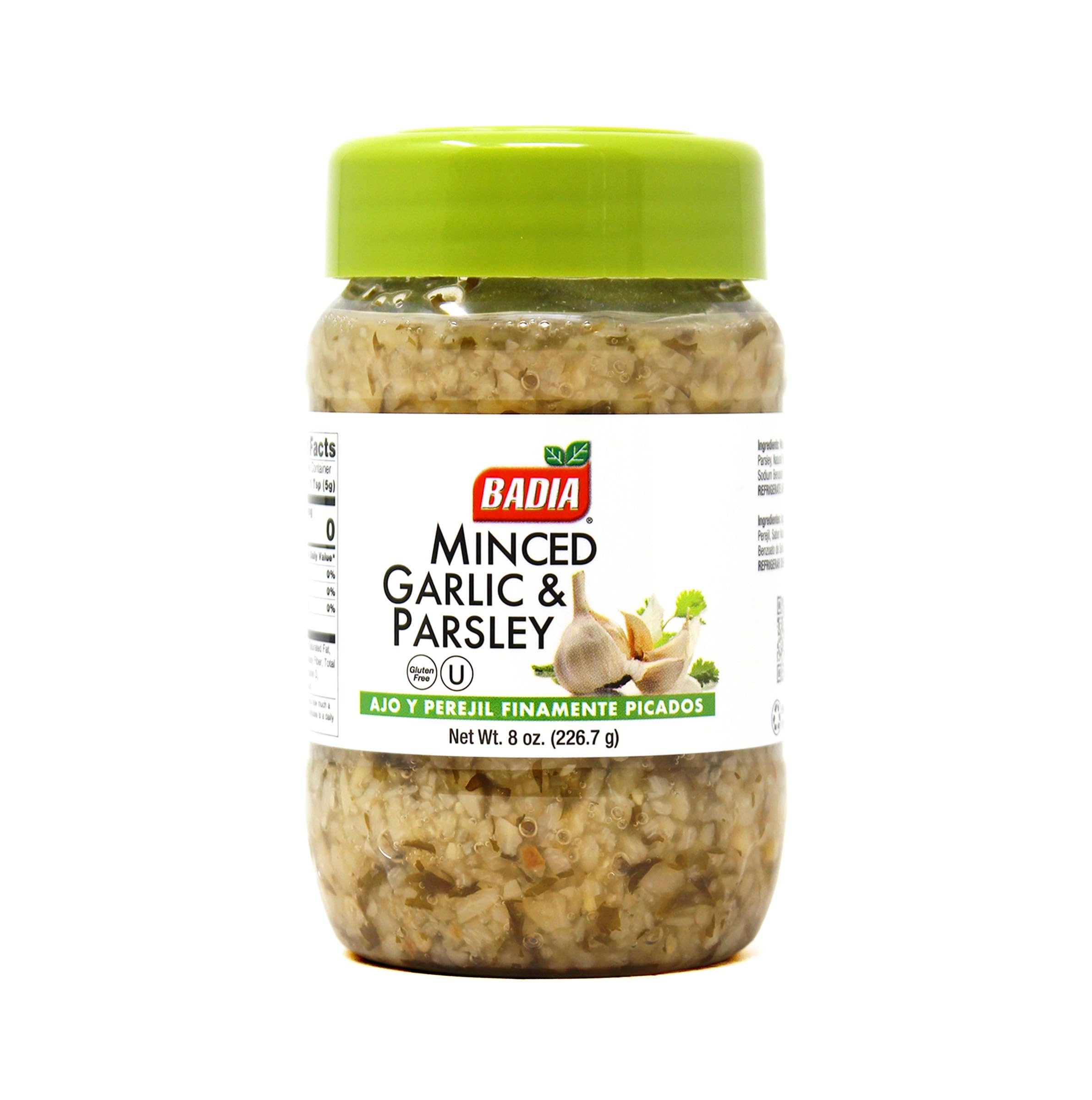 Badia Minced Garlic & Parsley, 8 oz – Aromatic Garlic and Fresh Parsley Blend