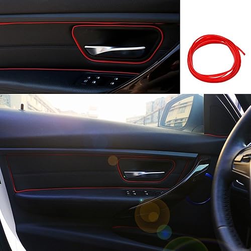 Red 5M Flexible Trim For DIY Automobile Car Interior Exterior Moulding Trim Decorative Line Strip