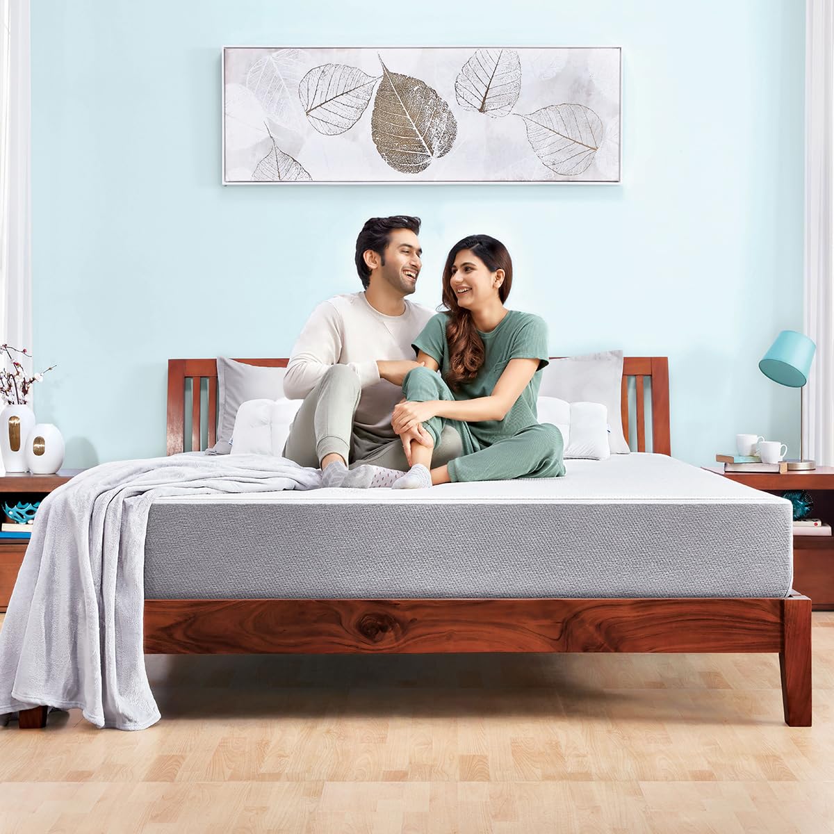 Nilkamal SLEEP Acacia Luxurious King Bed | Solid Hardwood with Sturdy Construction | Strong Bed Base | Elegant Design | Easy to Assemble | (78 x 72) Brown